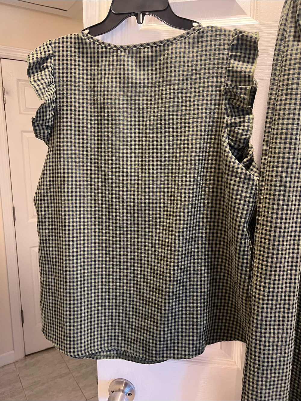 Green Gingham Ruffle Two-Piece Set - Picture 5 of 7